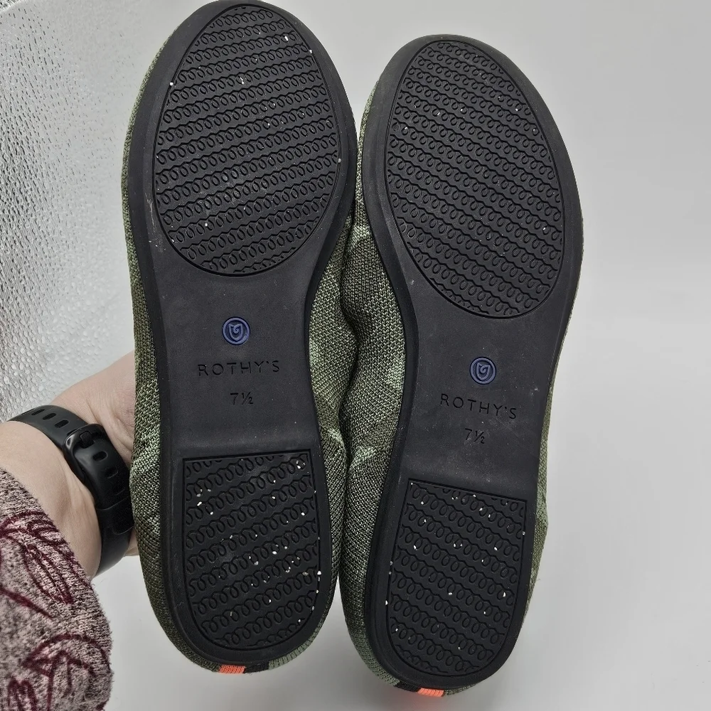 Rothys the Loafer in olive camo size 7.5